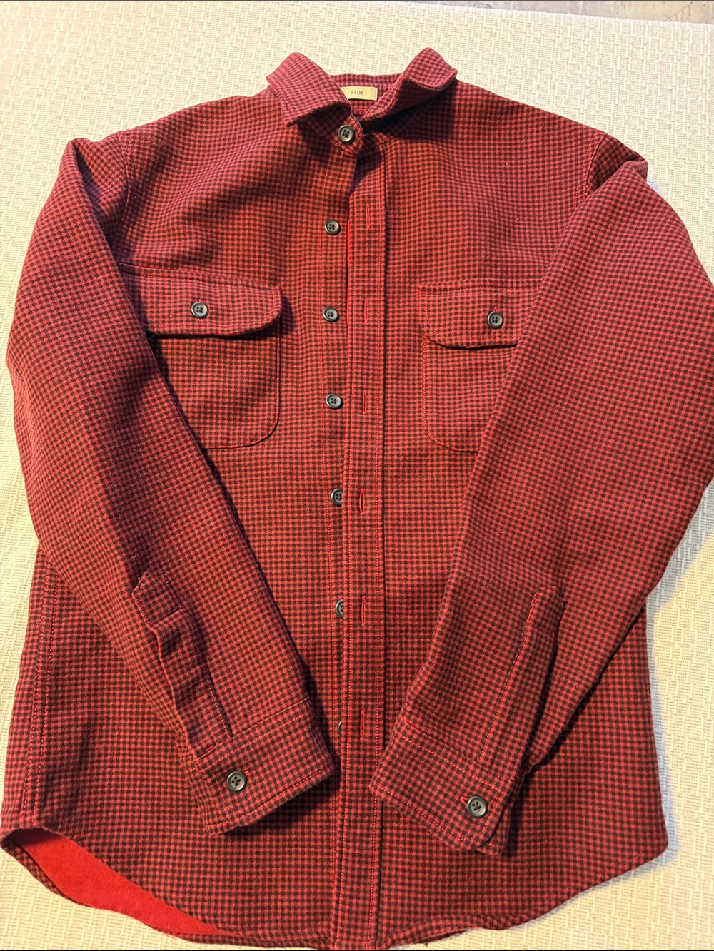 J Crew Micro-Check Button-Up Shirt Jacket